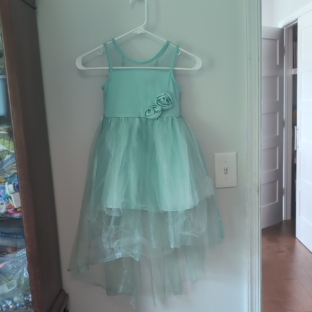Macy's Green High-Low Tiered Sundress for Wedding Guest